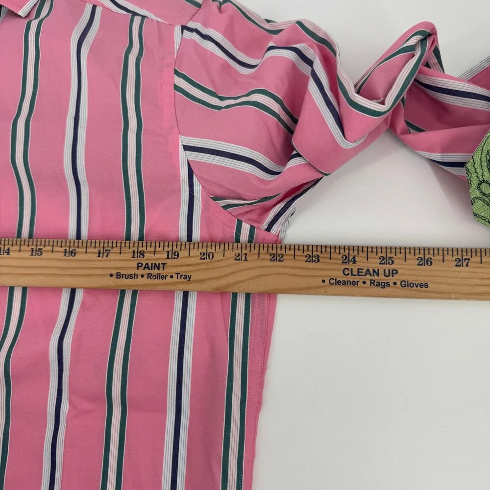 New Robert Graham Shirt Flip Cuff Mens S Pink Striped Paisley Long Sleeve Luxury